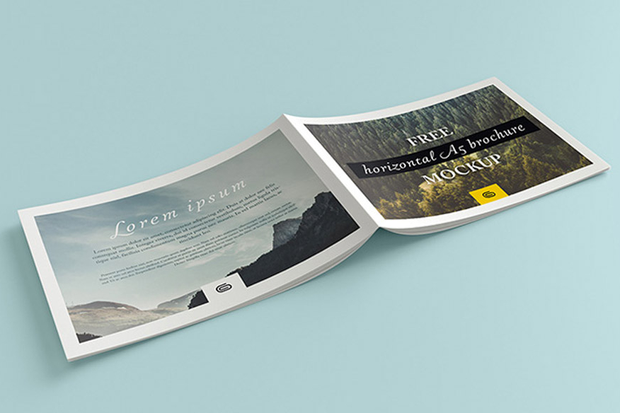 Free A5 Landscape Brochure Mockup