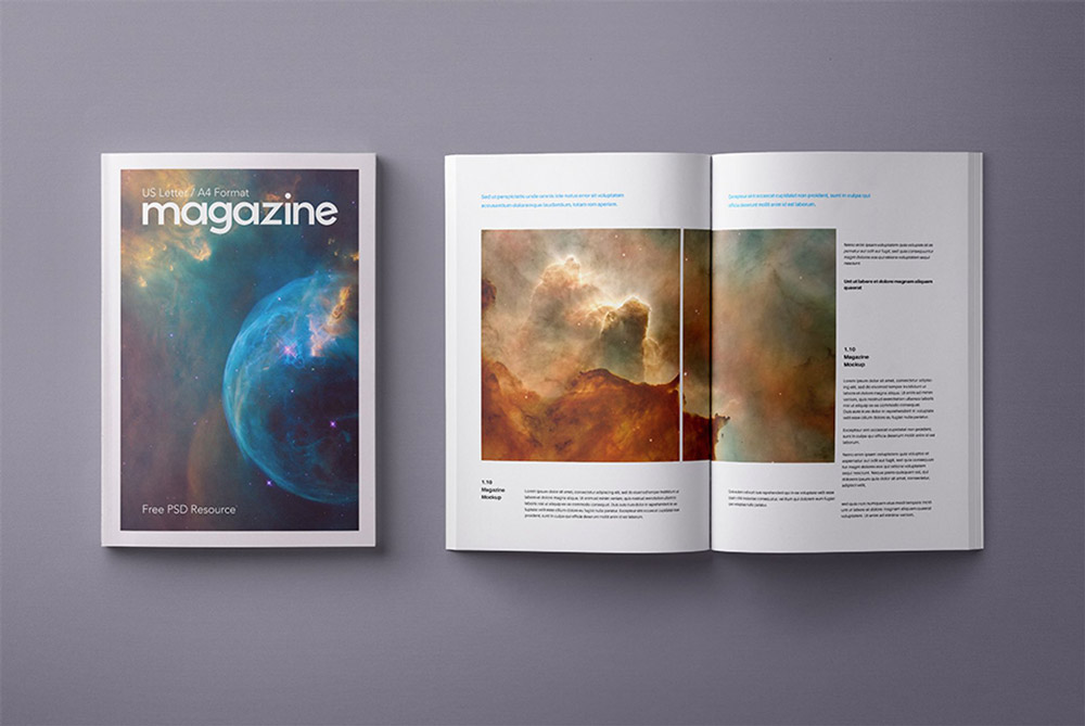 Free A4 Magazine Mockup PSD