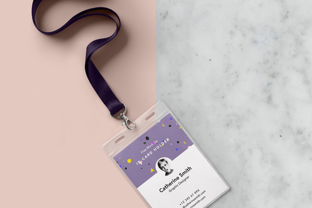 Free Identity Card Holder Mockup PSD