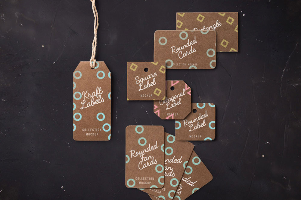 Free Kraft Paper Label Tag Mockup PSD