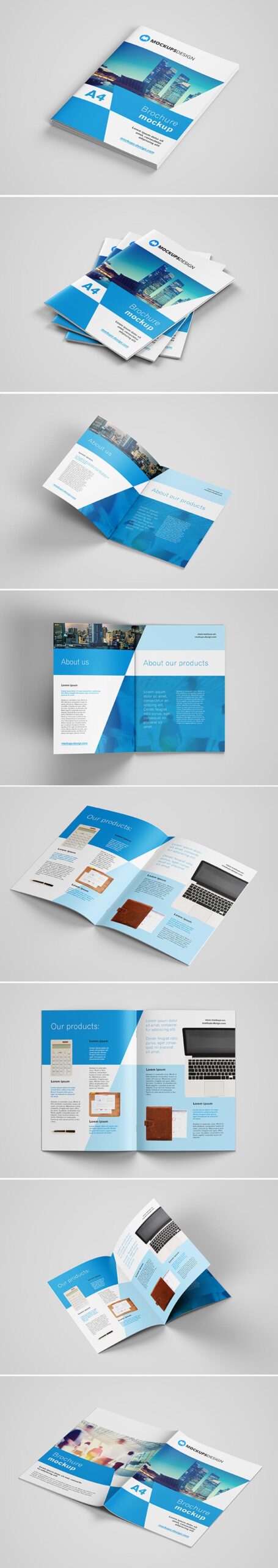 Free A4 Company Profile Brochure Mockup PSD