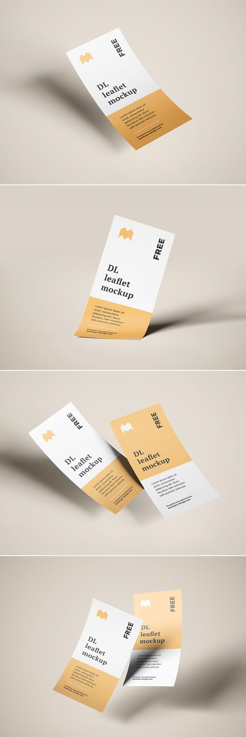 Free Flying DL Leaflets Flyer Mockup
