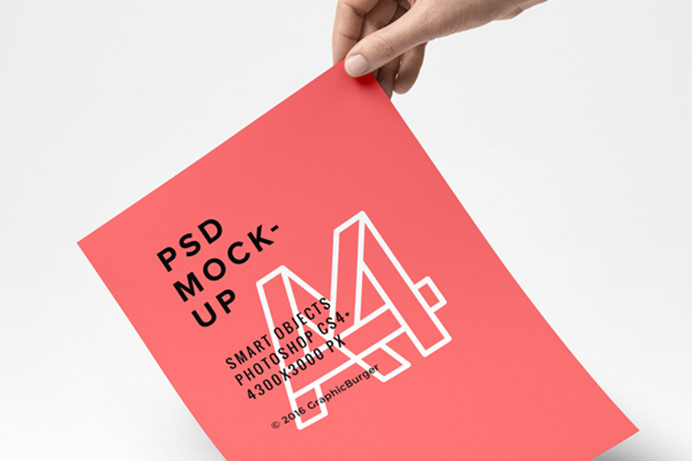 Free A4 Paper Mockup PSD