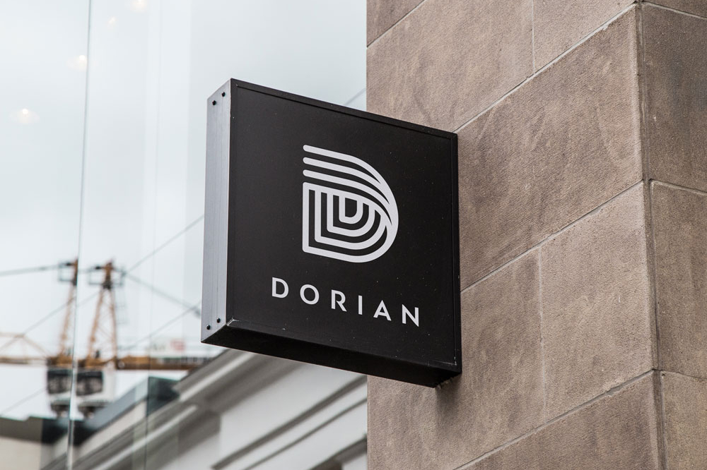 Free Hanging Wall Sign Mockup PSD