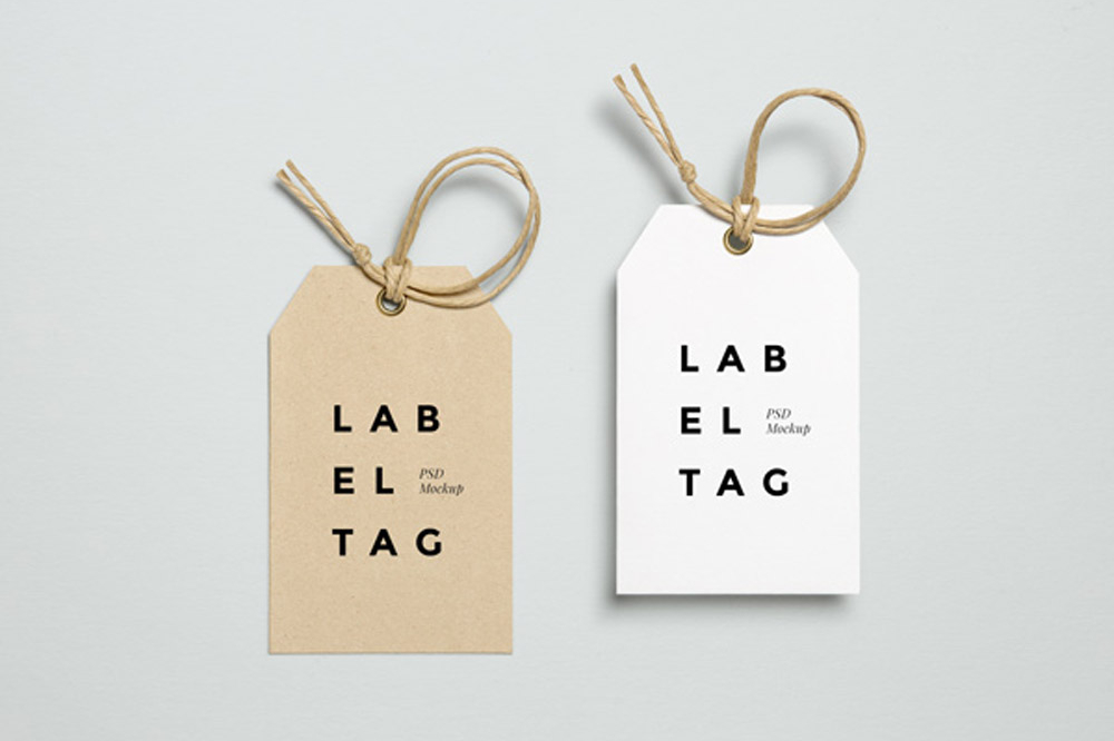 Free Paper Hang Label Tag Mockup PSD