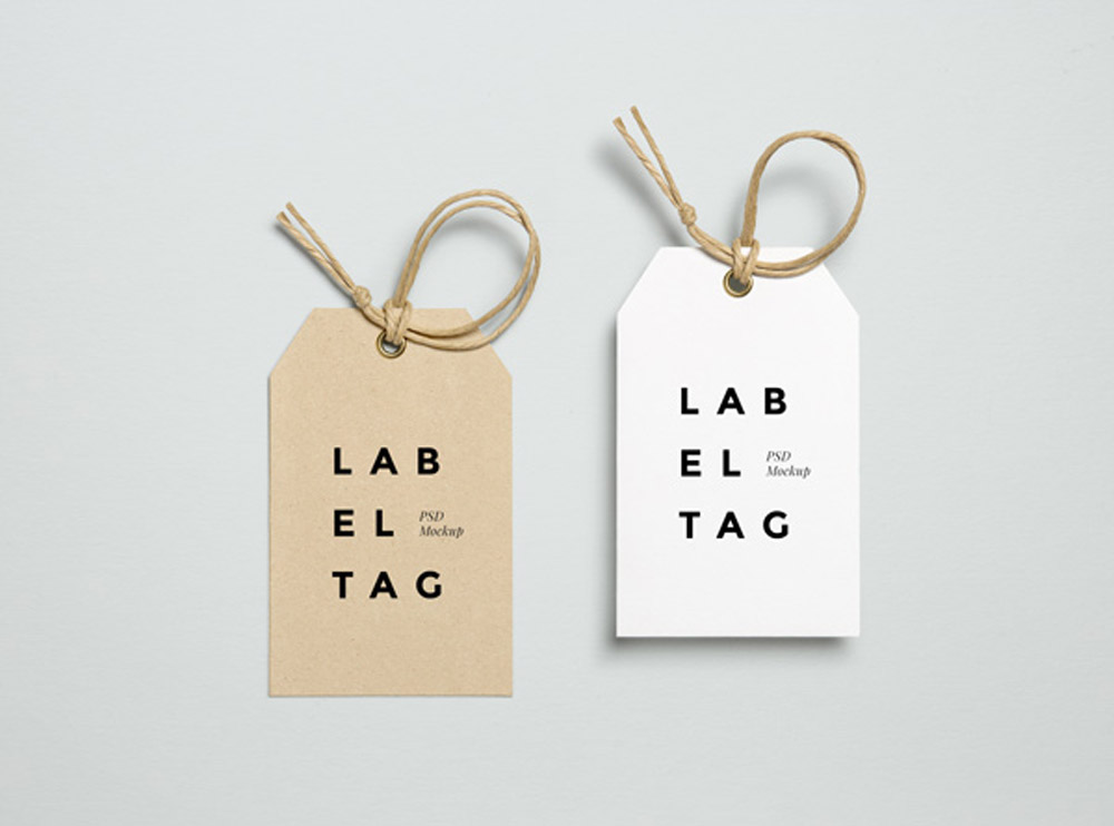 Free Paper Hang Label Tag Mockup PSD