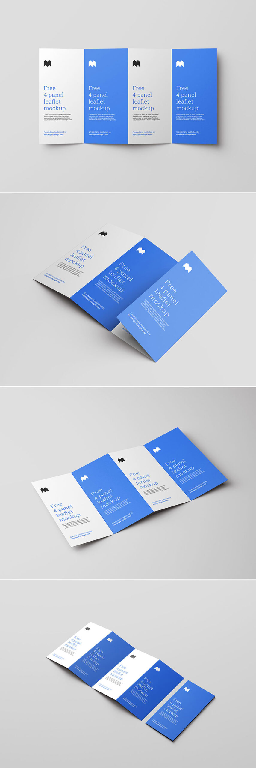 Free 4-Panel Fold Brochure Mockup PSD