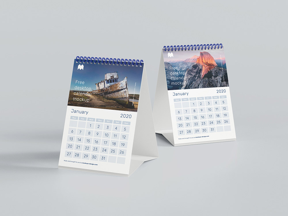 Free A5 Desk Calendar Mockup PSD