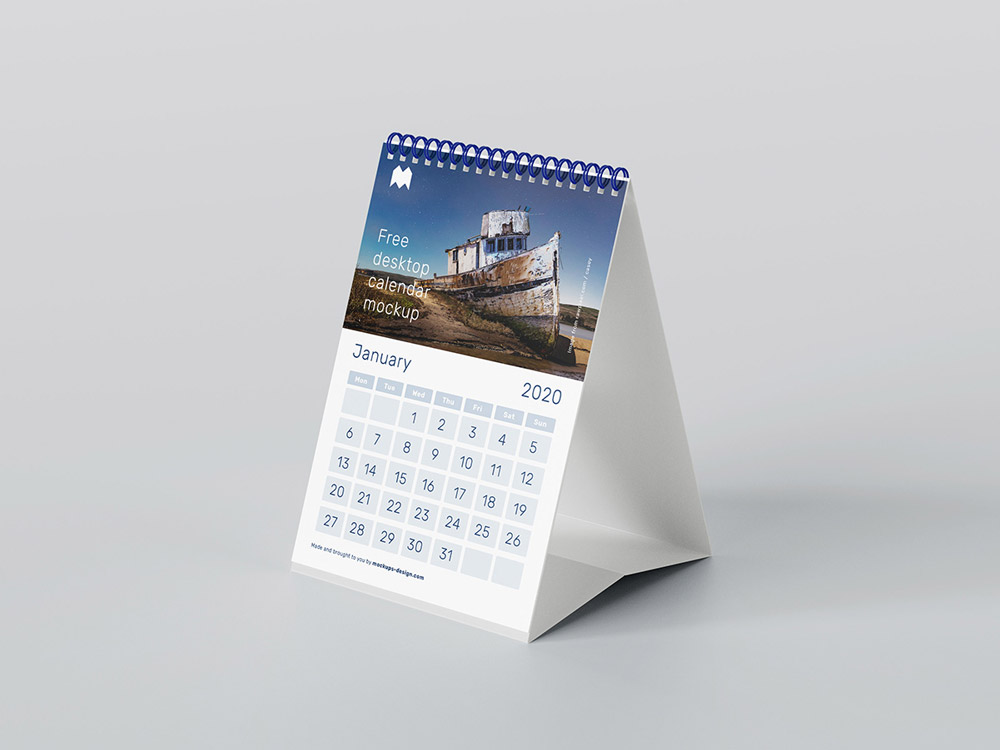 Free A5 Desk Calendar Mockup PSD