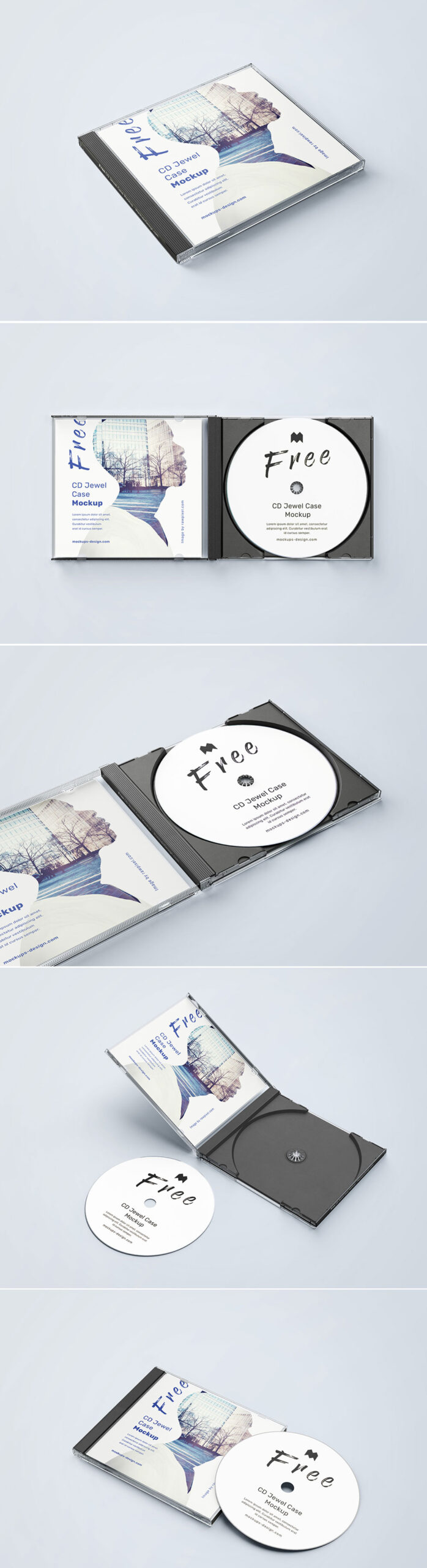 Free CD Disc Jewel Case Mockup PSD