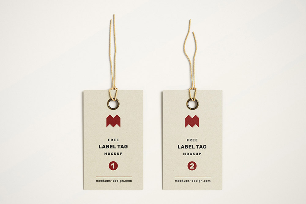 Free Hang Tag Clothing Label Mockup PSD