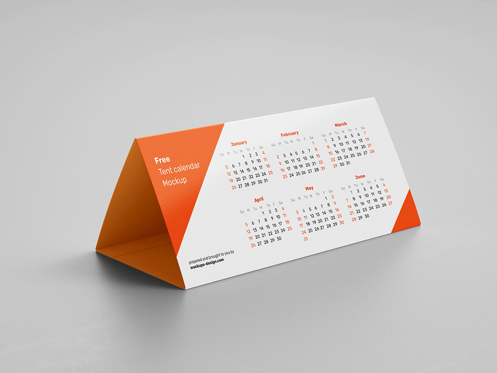 Free DL Tent Calendar Mockup PSD