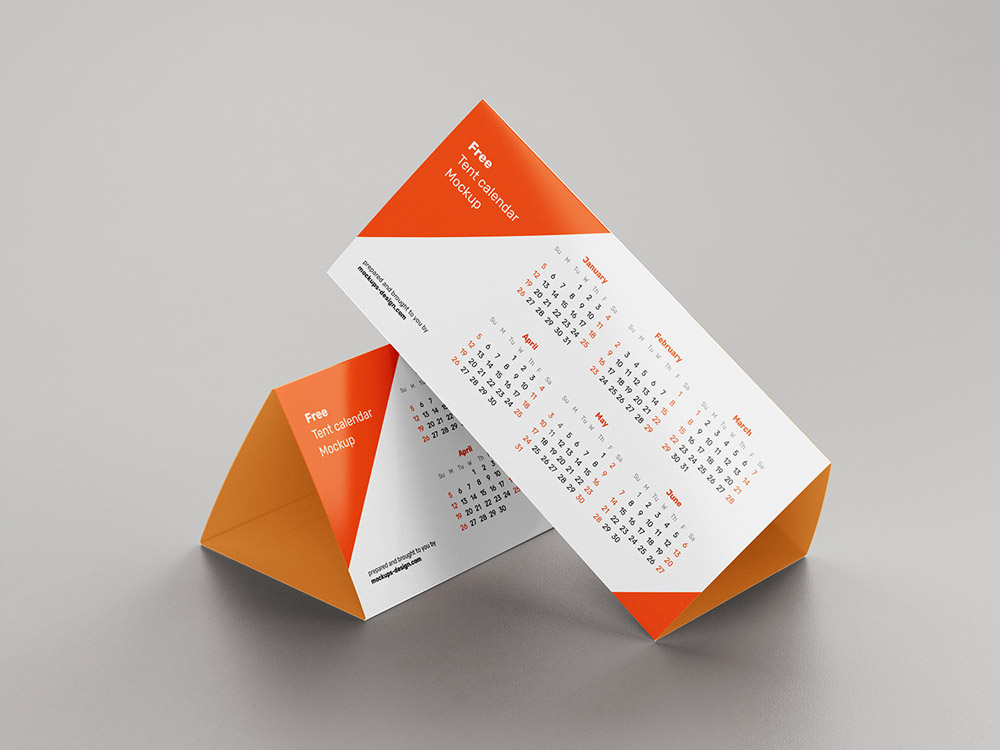 Free DL Tent Calendar Mockup PSD