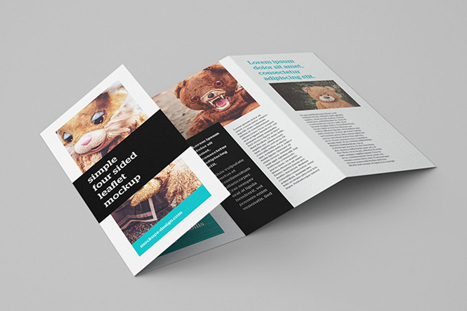 Free 4-Fold Leaflet Flyer Mockup PSD