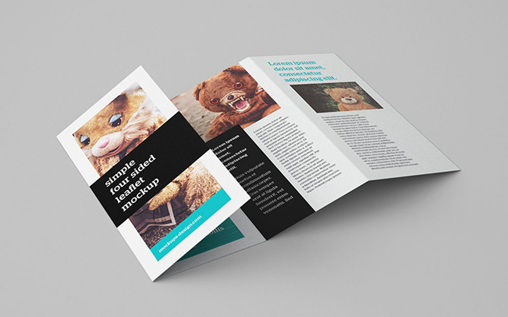 Free 4-Fold Leaflet Flyer Mockup PSD