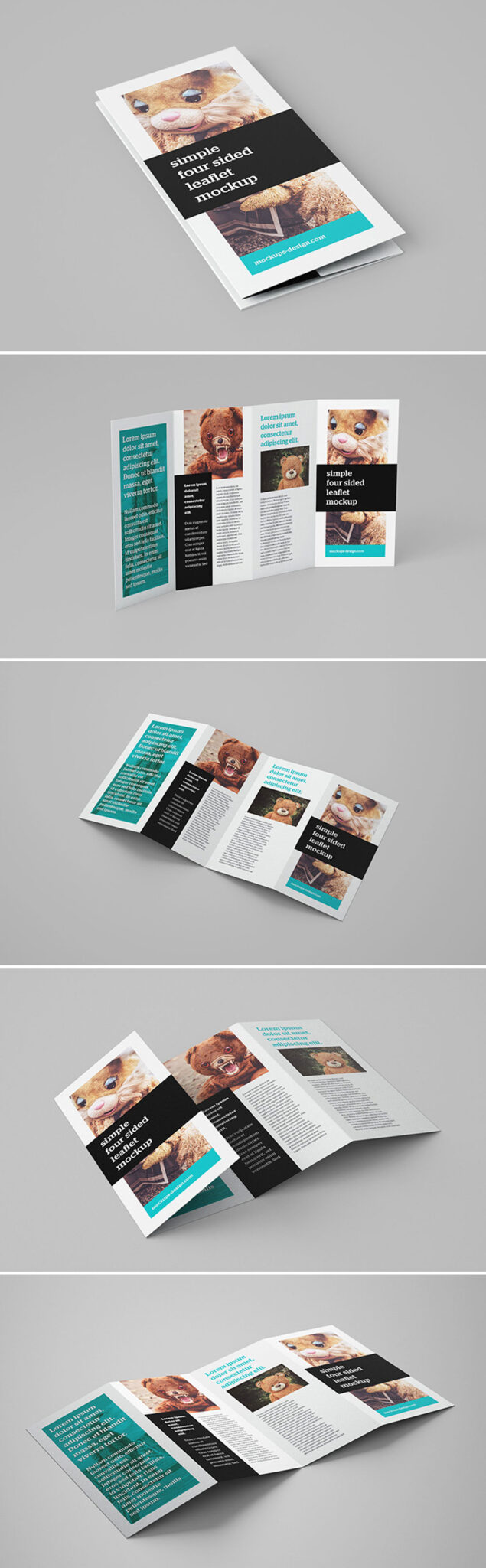 Free 4-Fold Leaflet Flyer Mockup PSD | Mockupful
