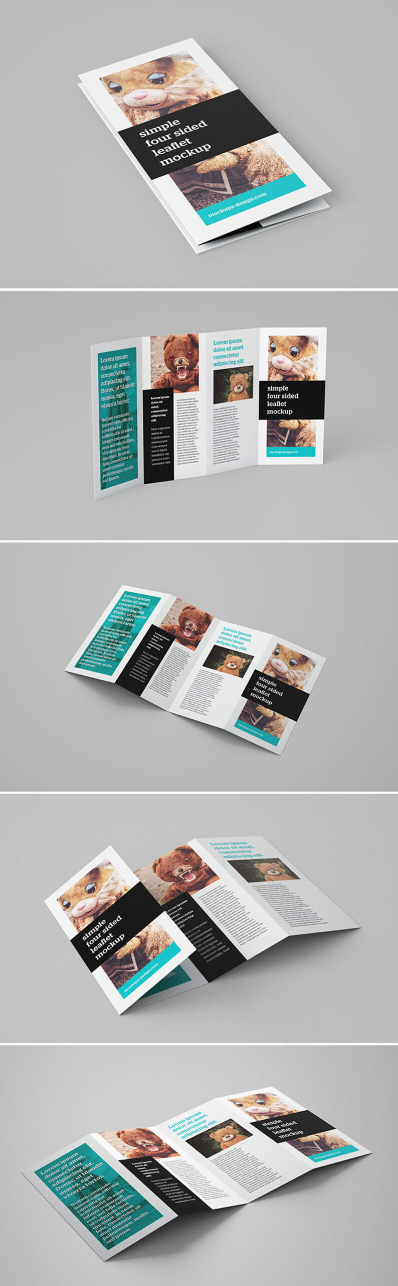 4-Fold Leaflet Flyer Mockup PSD