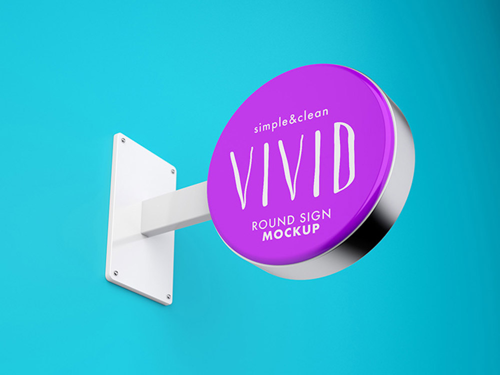 Free Vivid Clean Sign Mockup PSD