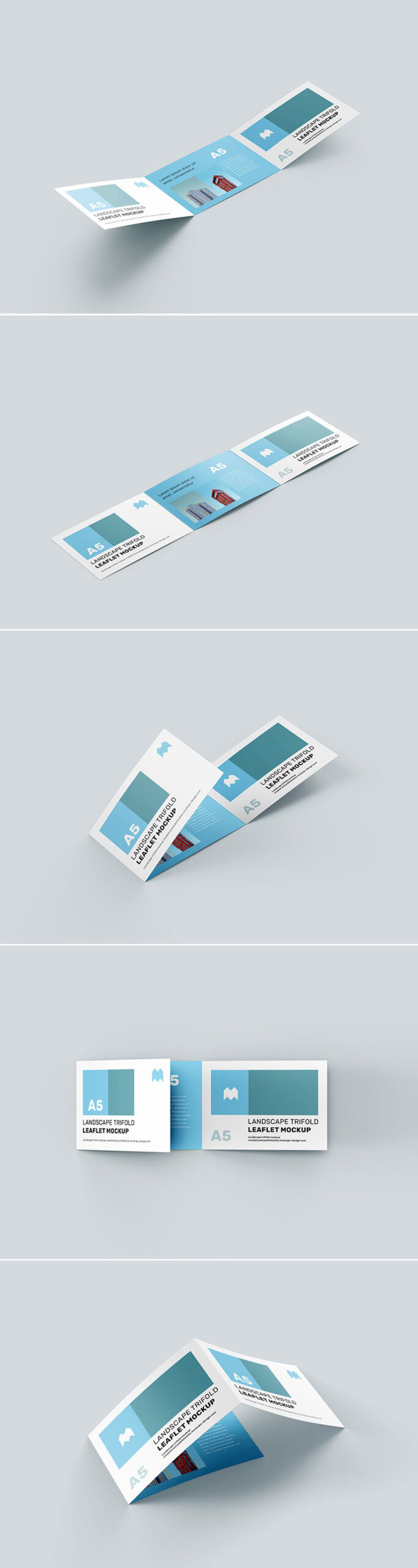 Free Landscape Trifold Leaflet Flyer Mockup PSD