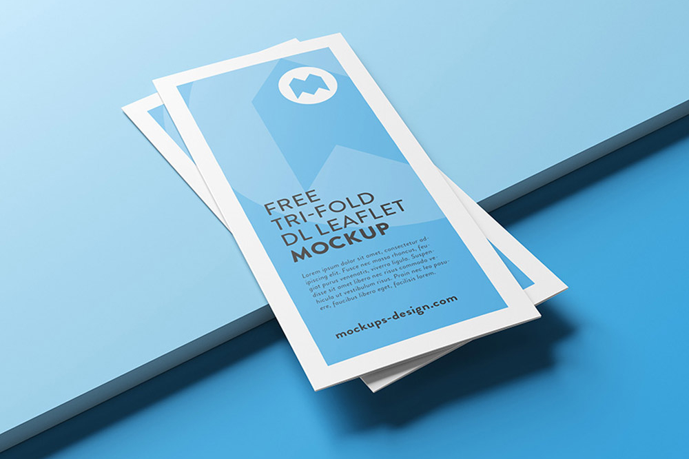 Free Tri-fold Leaflet Flyer Mockup PSD