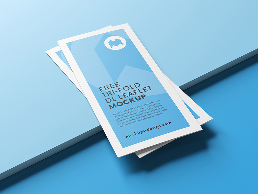 Free Tri-fold Leaflet Flyer Mockup PSD