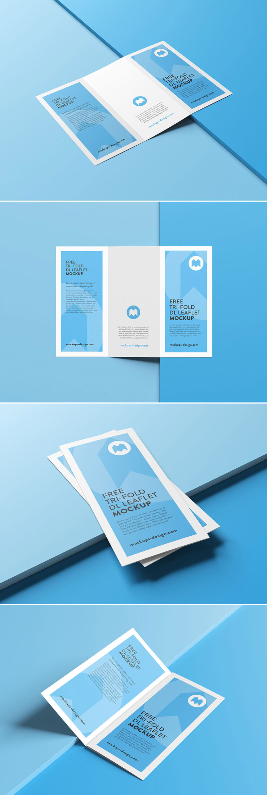 Free Tri-fold Leaflet Flyer Mockup PSD