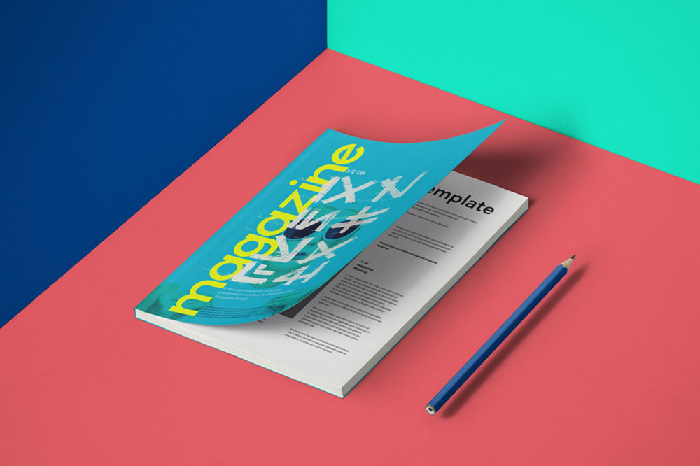 Free A5 Magazine Cover Page Mockup PSD