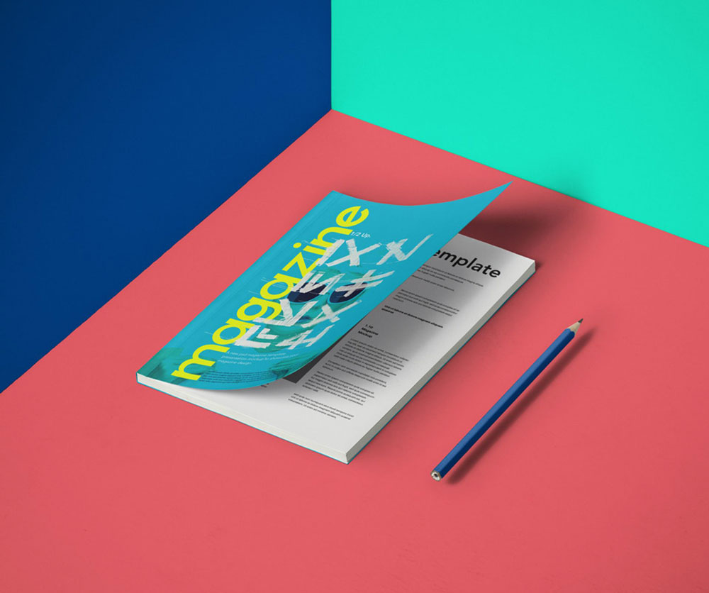 Free A5 Magazine Cover Page Mockup PSD