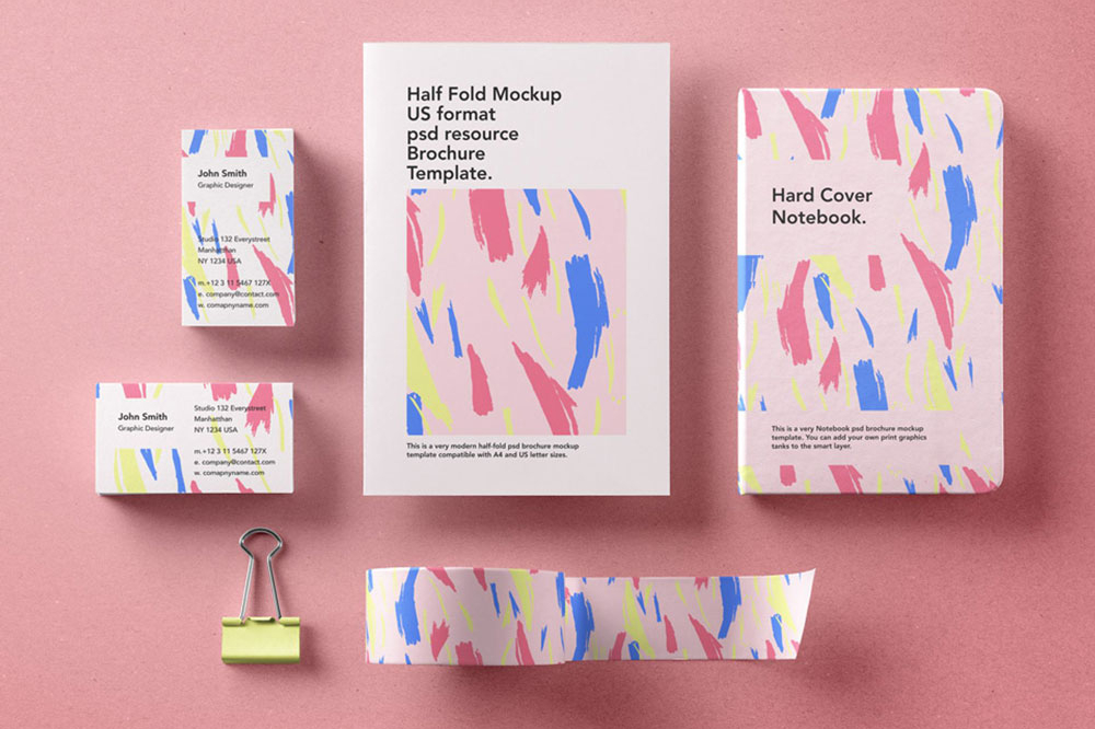 Free Basic Branding Stationery Mockup PSD
