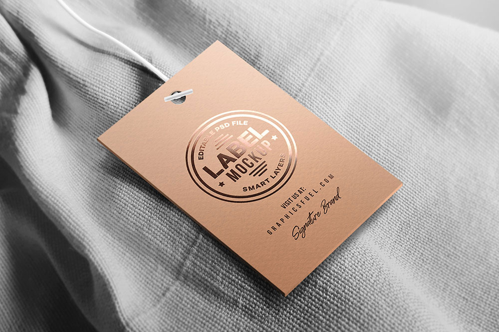 Free Clothing Tag Label Mockup PSD