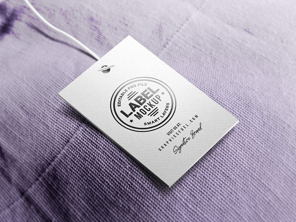 Free Clothing Tag Label Mockup PSD