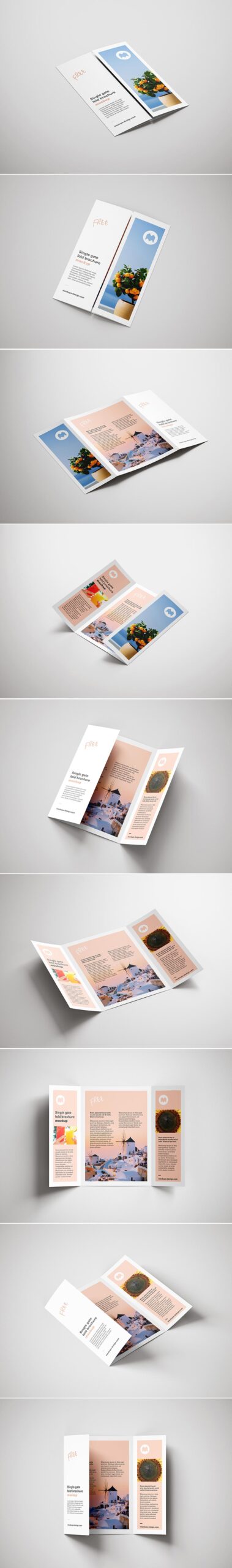 Free Single Gate Fold Brochure Mockup PSD