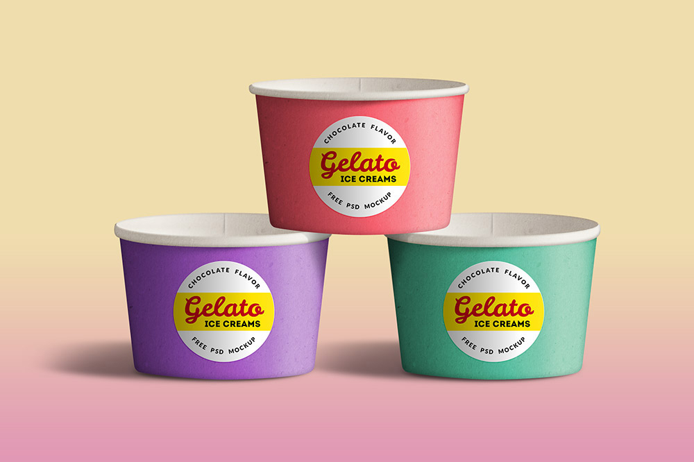 Free Ice Cream Cups PSD