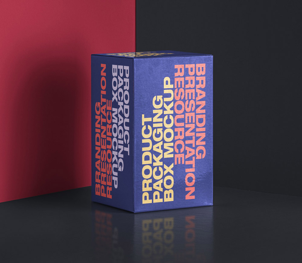 Free Rectangular Packaging Box Mockup PSD