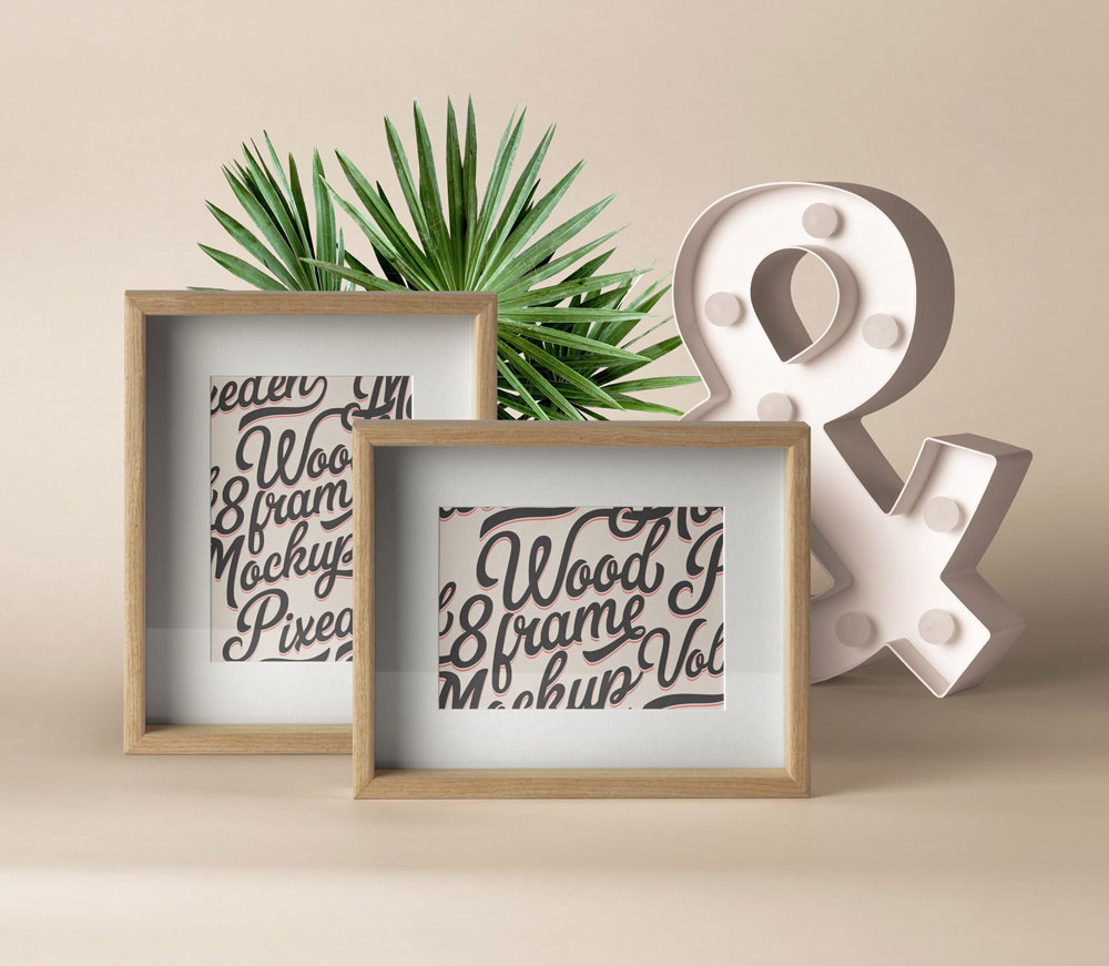Free Wood Frame Mockup PSD