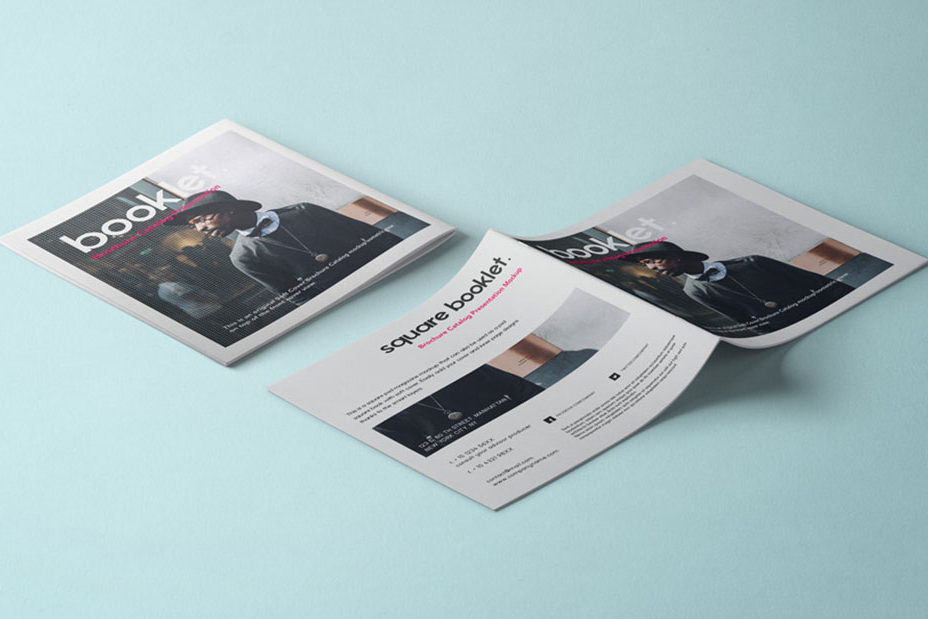 Free Square Booklet Brochure Mockup PSD
