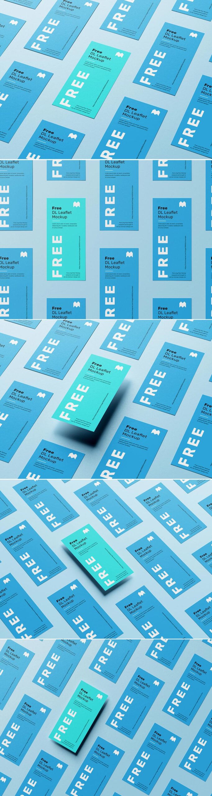 Free DL Leaflet Grid Flyer Mockup PSD