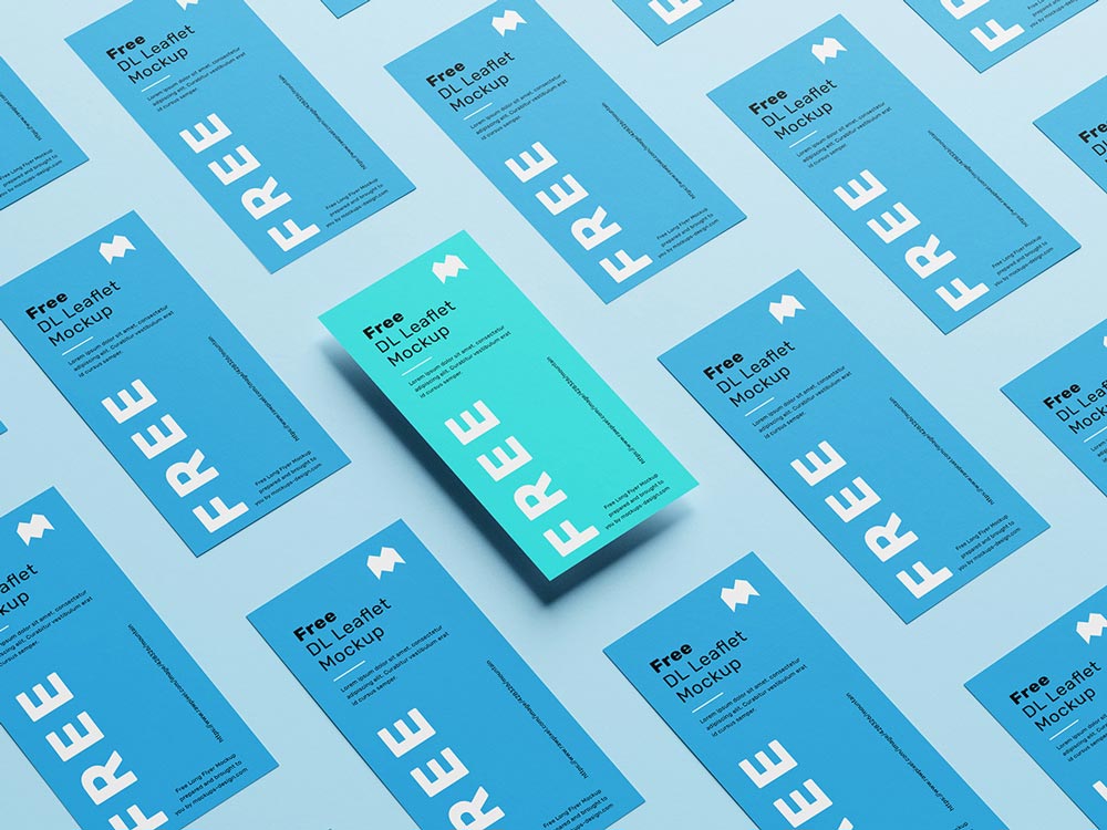 Free DL Leaflet Grid Flyer Mockup PSD