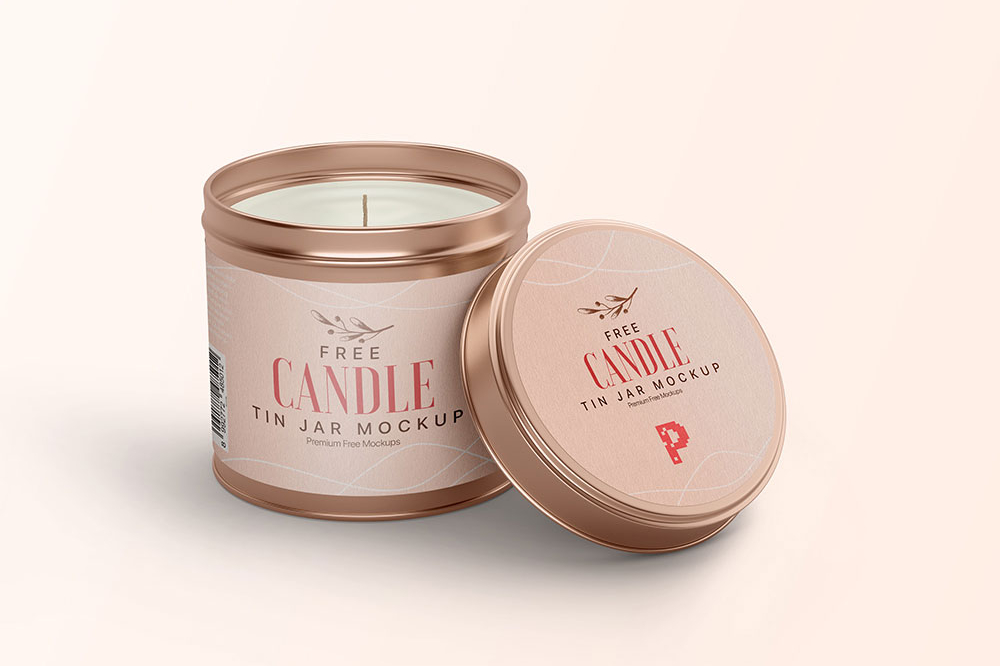 Free Wax Tin Can Candle Mockup PSD