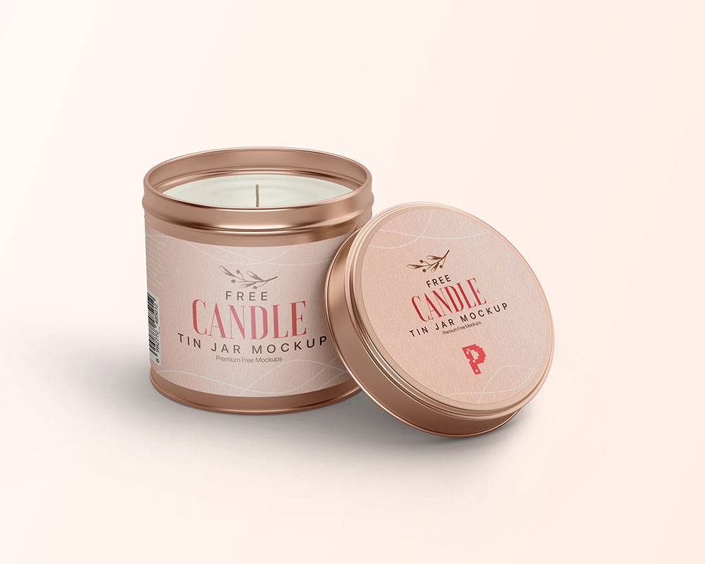 Free Wax Tin Can Candle Mockup PSD