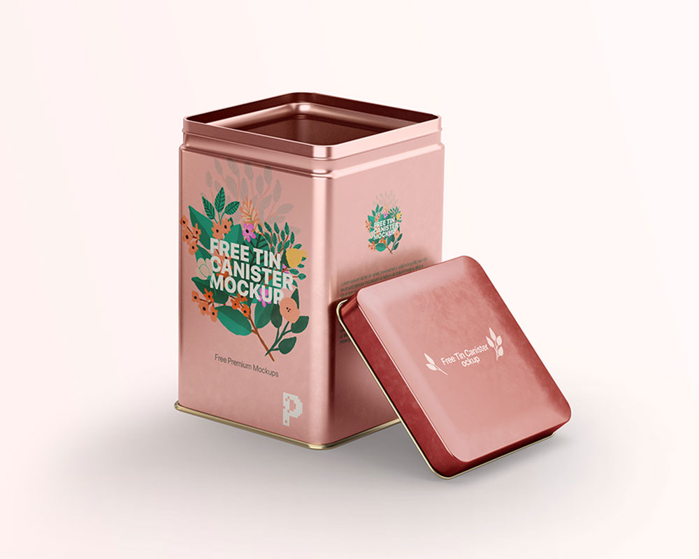 Free Tin Canister Mockup PSD