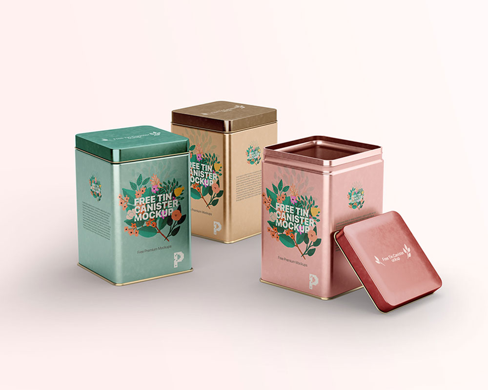 Free Tin Canister Mockup PSD