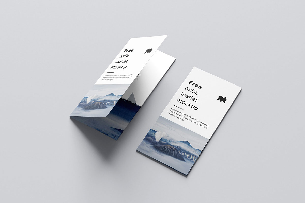 Free 6-Fold Leaflet Flyer Mockup PSD