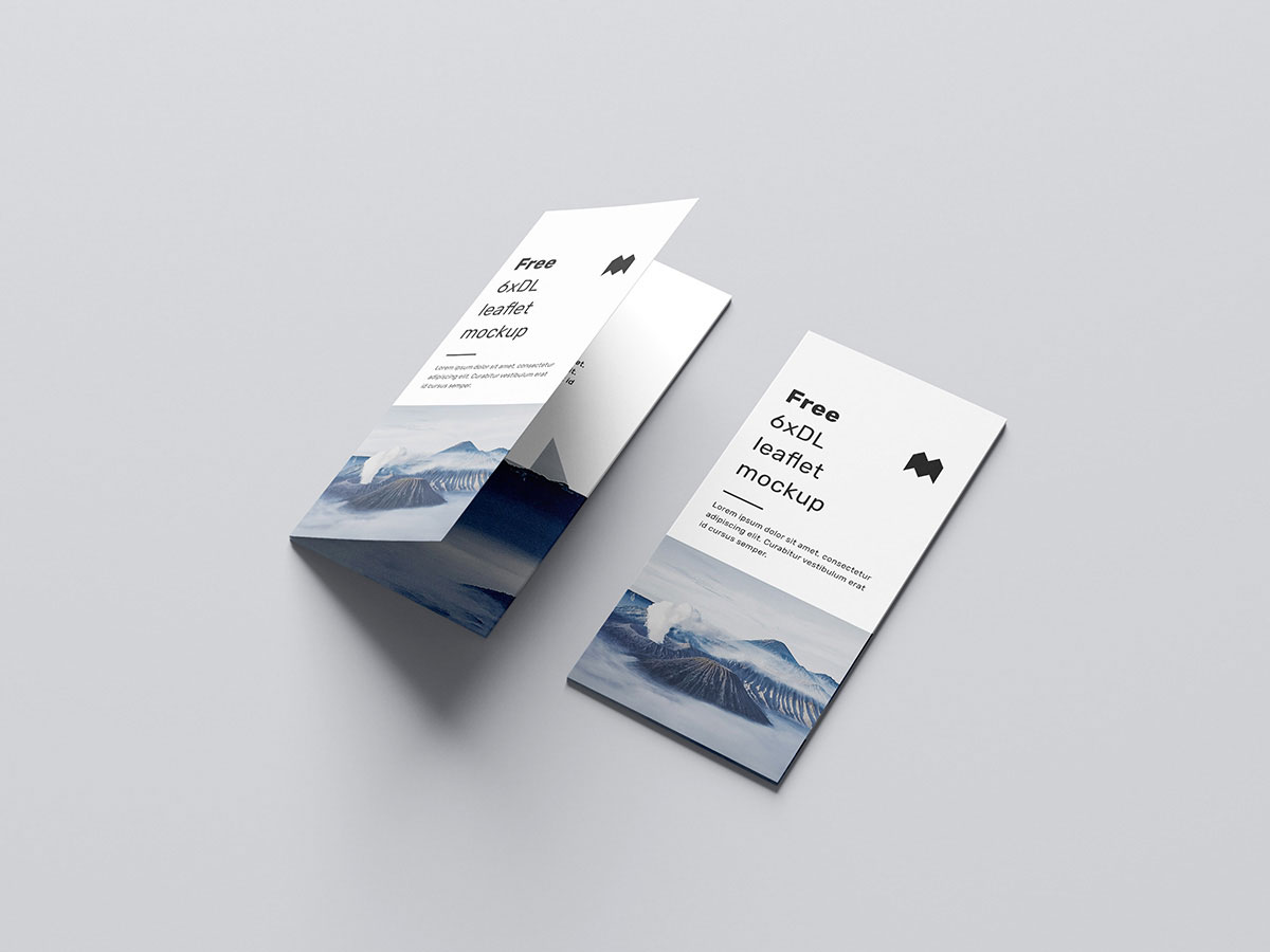 Free 6-Fold Leaflet Flyer Mockup PSD