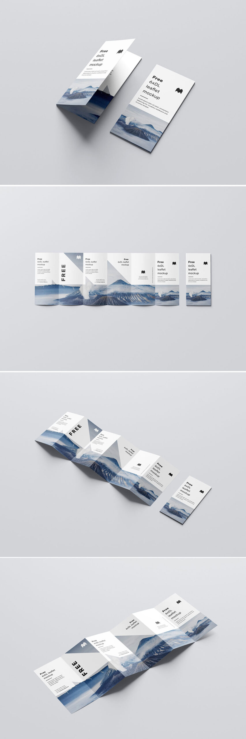 Free 6-Fold Leaflet Flyer Mockup PSD
