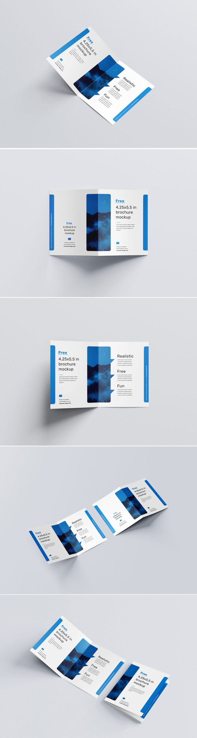 Free Bi-Fold Page Brochure Mockup PSD