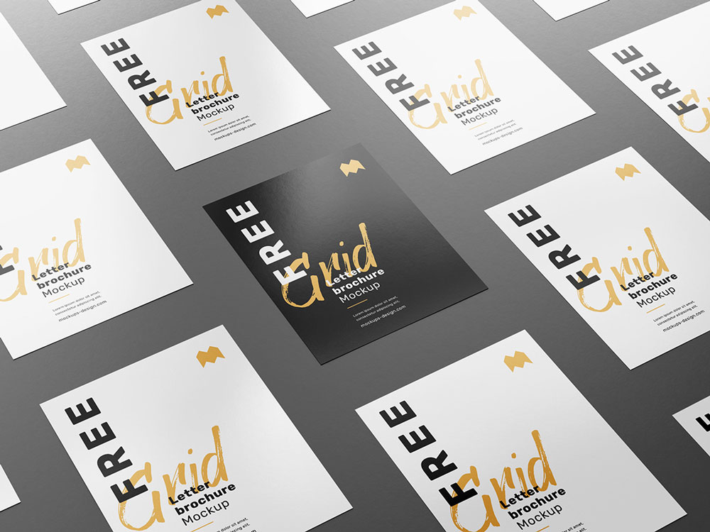 Free Grid Letter Brochure Mockup PSD