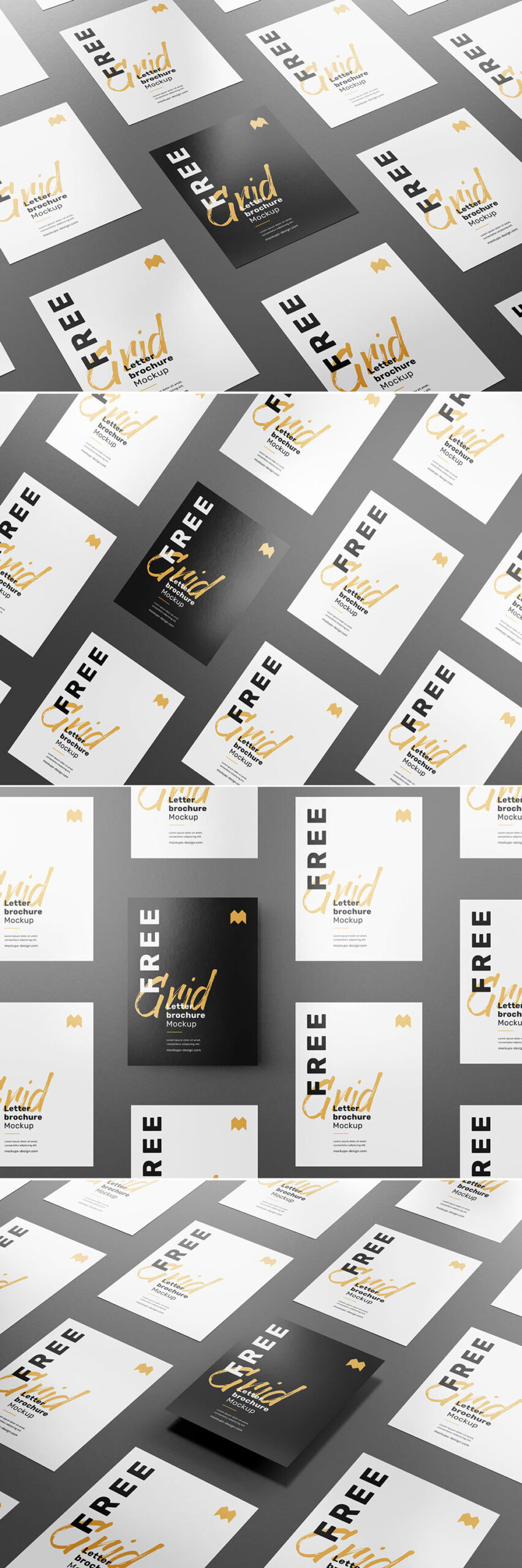 Free Grid Letter Brochure Mockup PSD