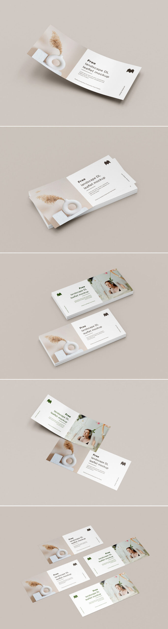 Free Landscape DL Leaflet Flyer Mockup PSD