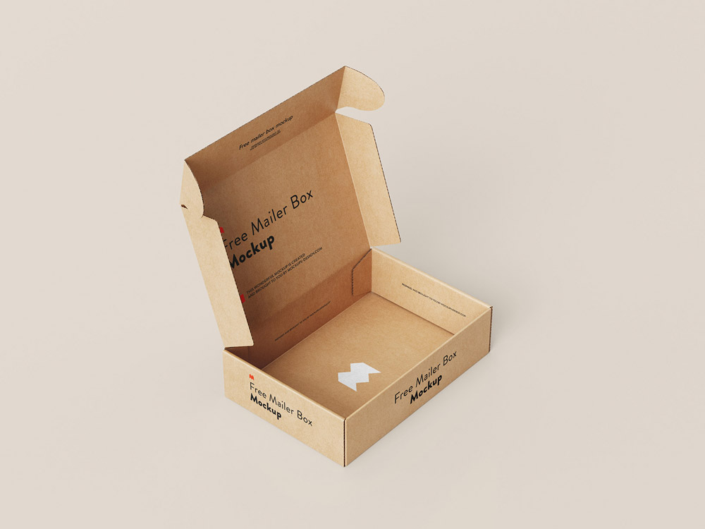 Free Delivery Mailer Box Mockup PSD